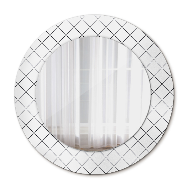 Miroir rond imprimé Lignes transversales