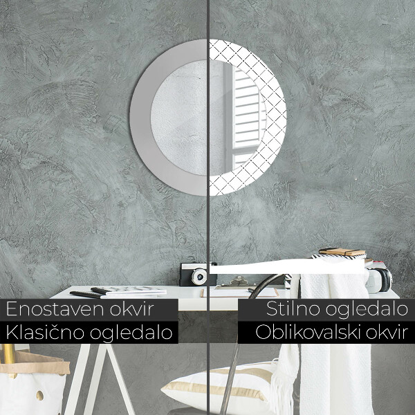 Miroir rond imprimé Lignes transversales