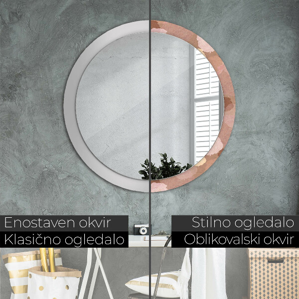 Miroir rond cadre avec impression Composition de roses