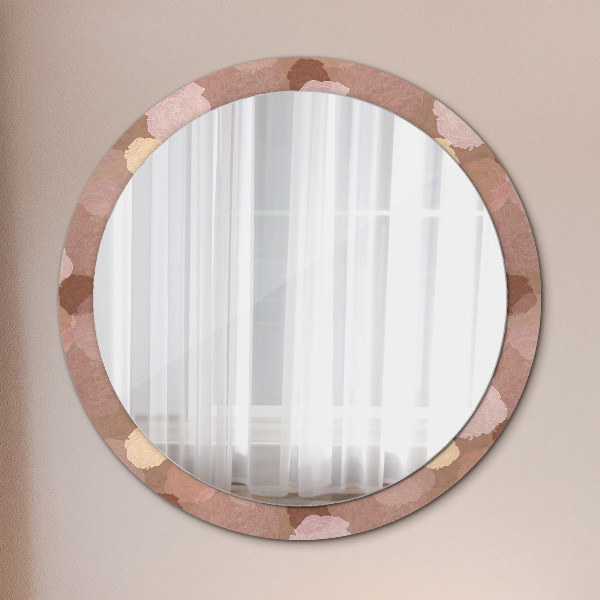 Miroir rond cadre avec impression Composition de roses