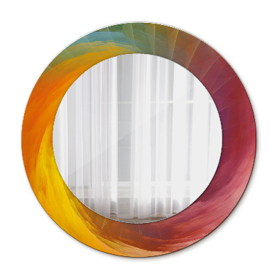 Miroir rond cadre avec impression Spirale hypnotique