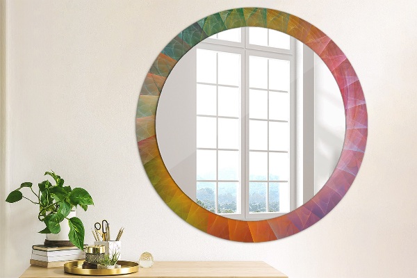Miroir rond cadre avec impression Spirale hypnotique