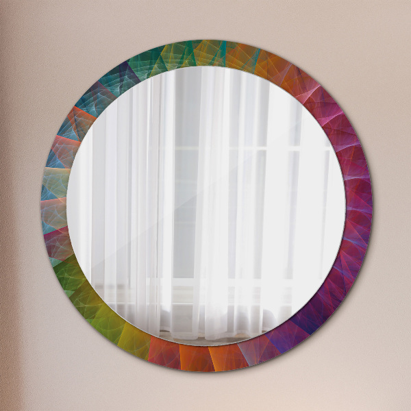 Miroir rond cadre avec impression Spirale hypnotique