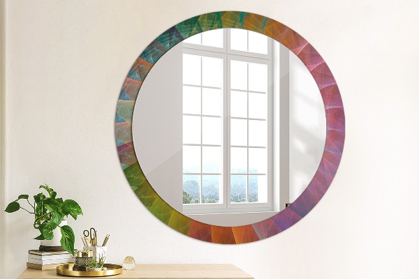 Miroir rond cadre avec impression Spirale hypnotique