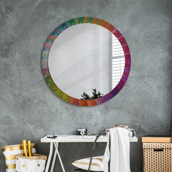 Miroir rond cadre avec impression Spirale hypnotique
