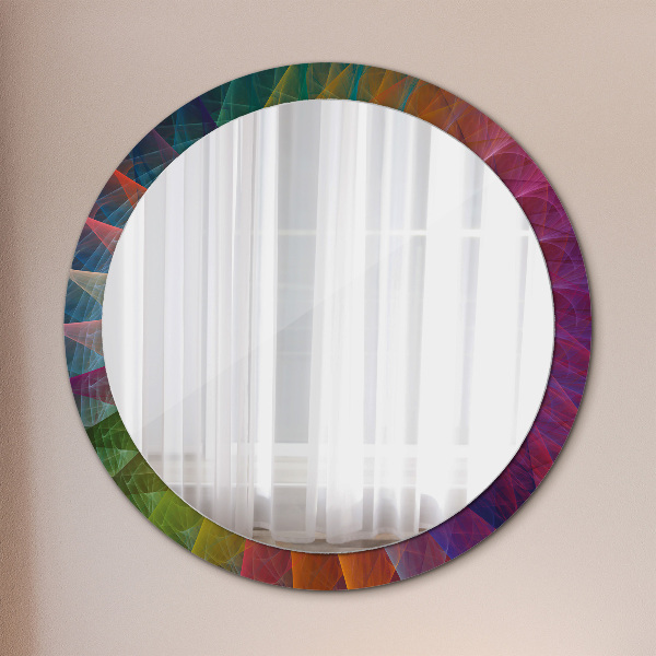 Miroir rond cadre avec impression Spirale hypnotique