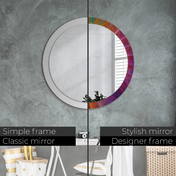 Miroir rond cadre avec impression Spirale hypnotique