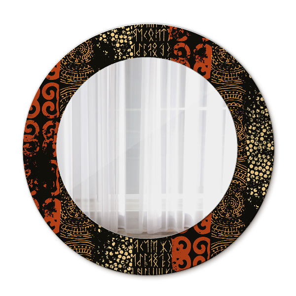Miroir rond cadre avec impression Modèle abstrait grunge