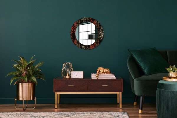 Miroir rond cadre avec impression Modèle abstrait grunge