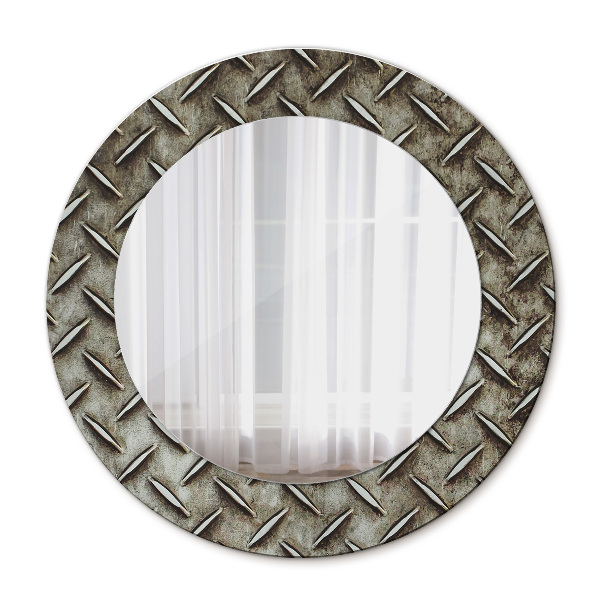 Miroir rond cadre avec impression Texture en acier