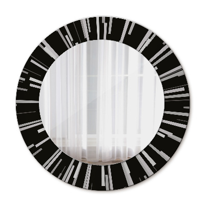 Miroir rond cadre avec impression Composition radiale