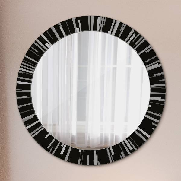 Miroir rond cadre avec impression Composition radiale
