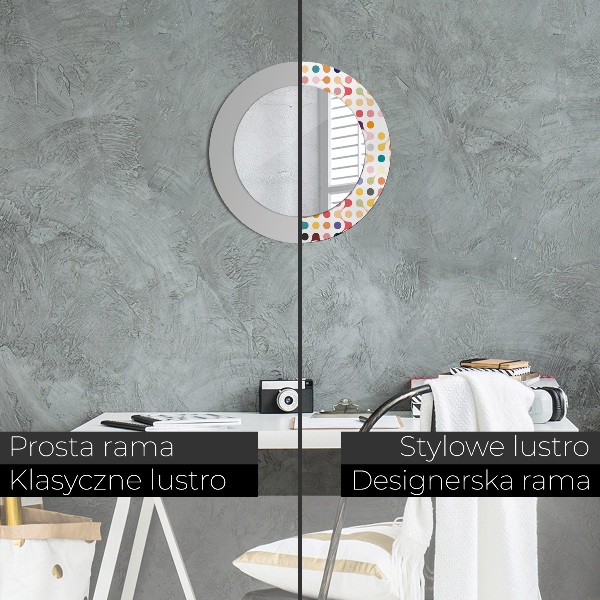 Miroir rond cadre avec impression Transparent multiples