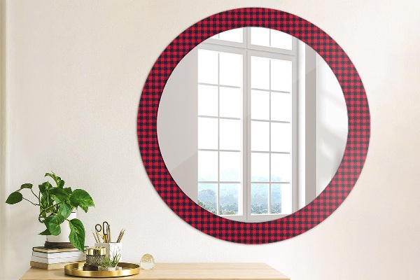 Miroir rond cadre avec impression Calandre rouge