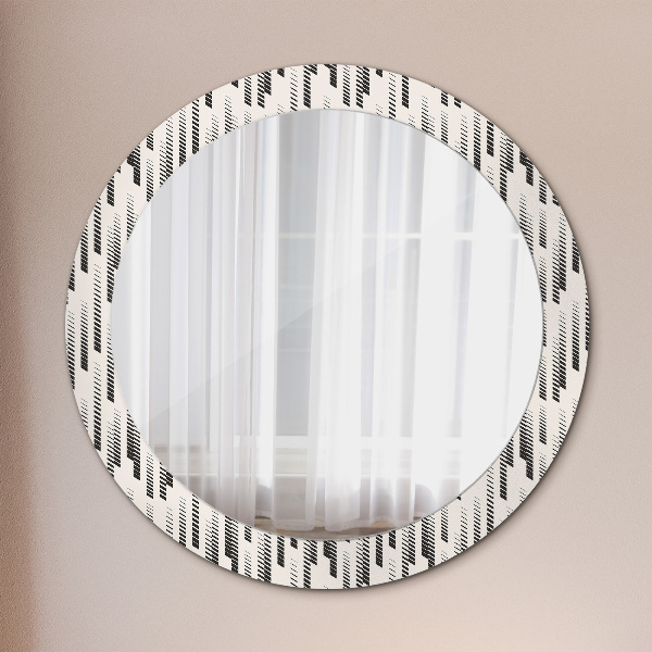 Miroir rond avec décoration Motif rayé