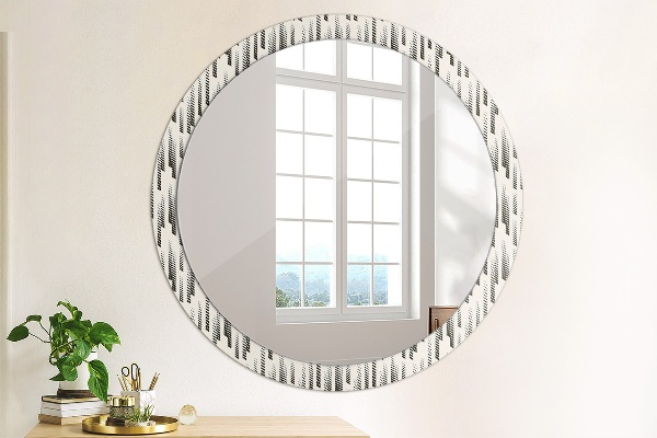 Miroir rond avec décoration Motif rayé