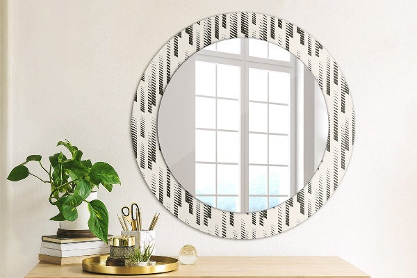 Miroir rond avec décoration Motif rayé