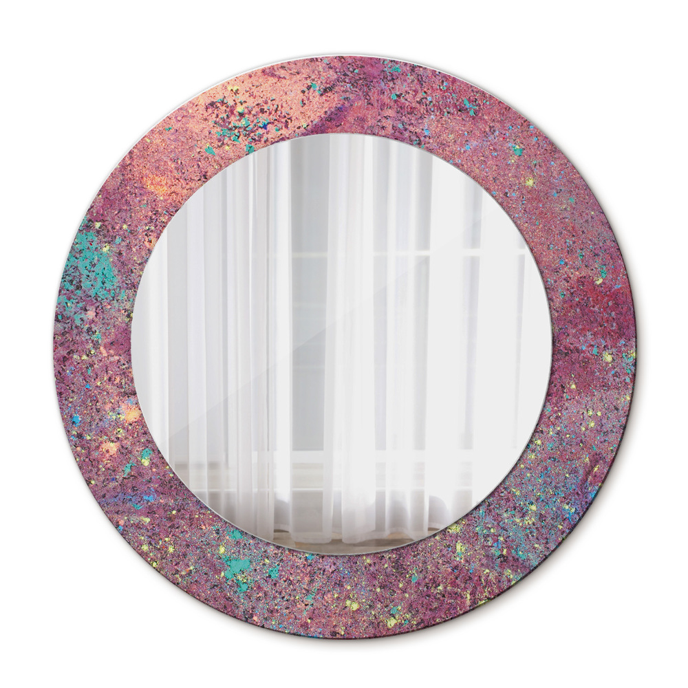Miroir rond avec décoration Festival des couleurs
