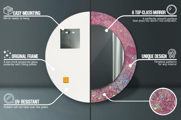 Miroir rond avec décoration Festival des couleurs