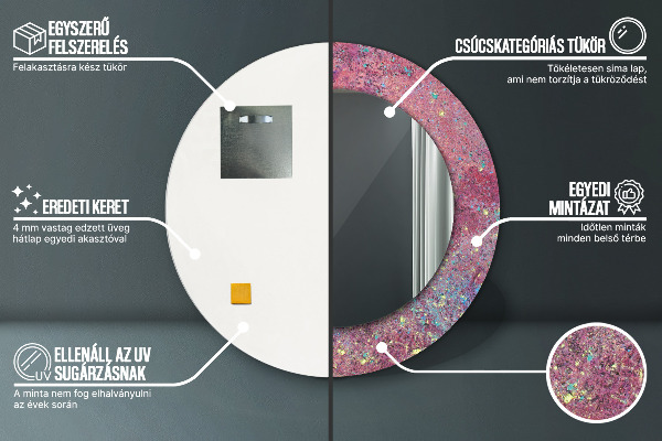 Miroir rond avec décoration Festival des couleurs