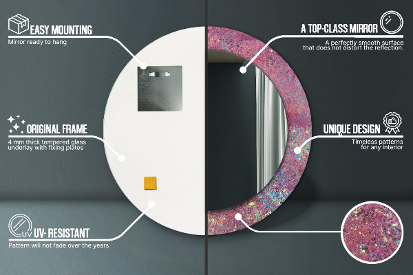 Miroir rond avec décoration Festival des couleurs