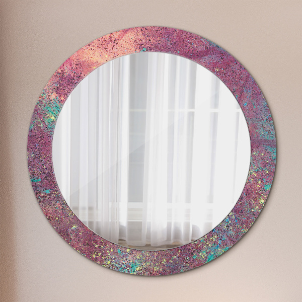 Miroir rond avec décoration Festival des couleurs