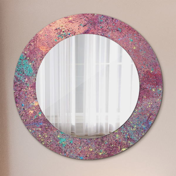 Miroir rond avec décoration Festival des couleurs