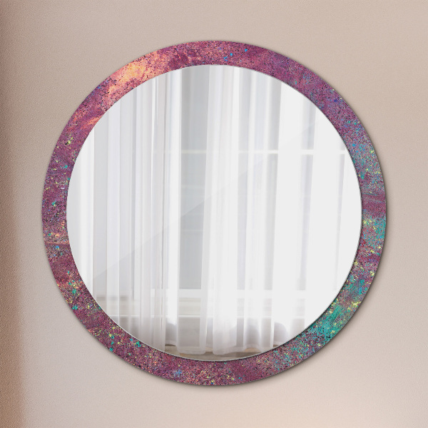 Miroir rond avec décoration Festival des couleurs