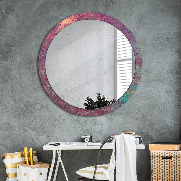 Miroir rond avec décoration Festival des couleurs