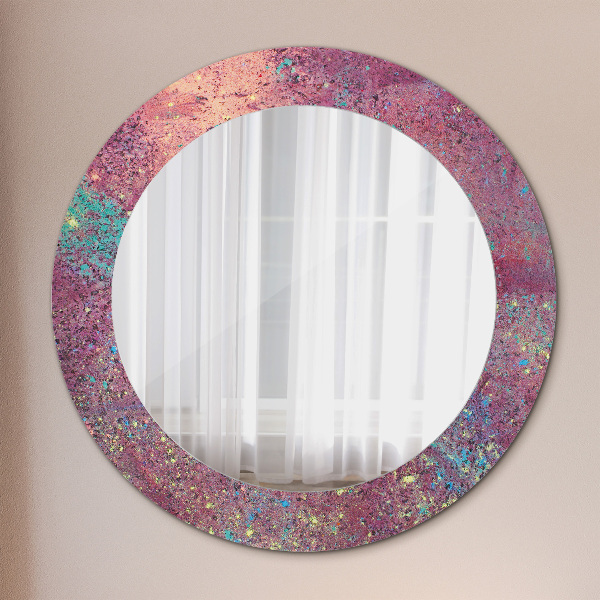 Miroir rond avec décoration Festival des couleurs