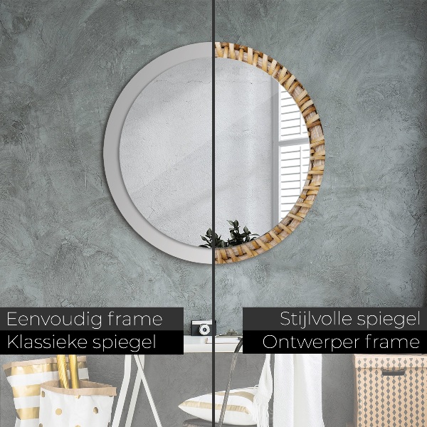 Miroir rond avec décoration Tresse naturelle