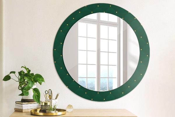 Miroir rond avec décoration Modèle de luxe vert