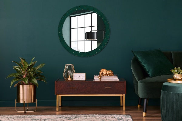 Miroir rond avec décoration Modèle de luxe vert