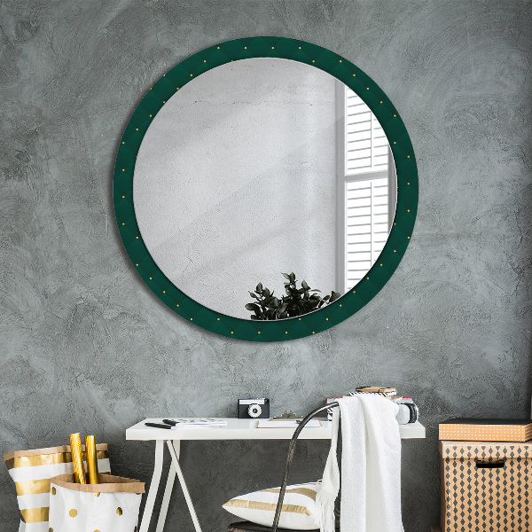 Miroir rond avec décoration Modèle de luxe vert