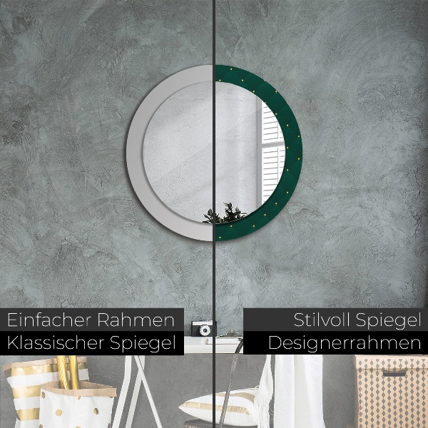 Miroir rond avec décoration Modèle de luxe vert