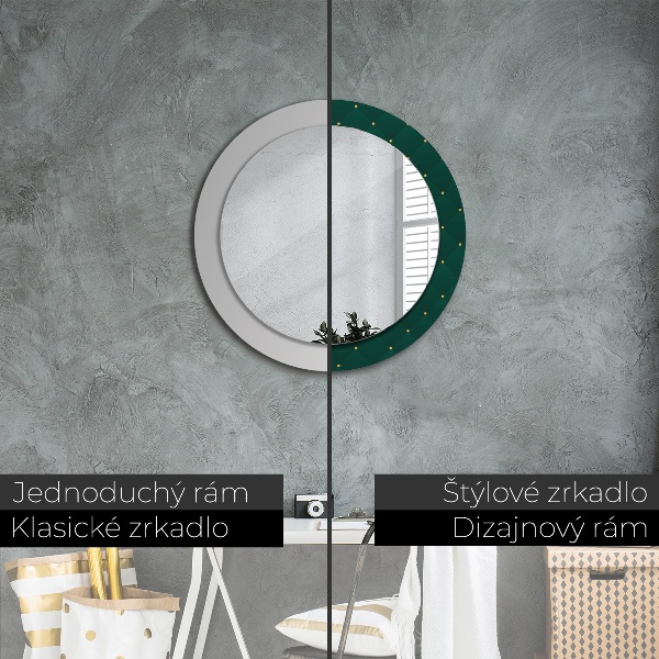 Miroir rond avec décoration Modèle de luxe vert