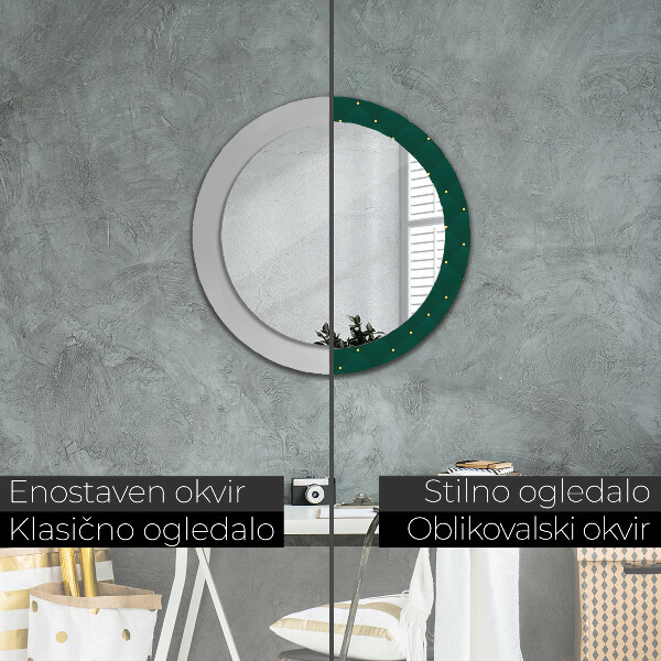 Miroir rond avec décoration Modèle de luxe vert