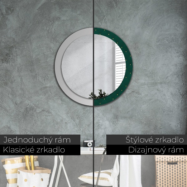 Miroir rond avec décoration Modèle de luxe vert