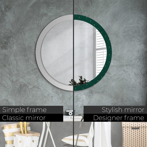 Miroir rond avec décoration Modèle de luxe vert