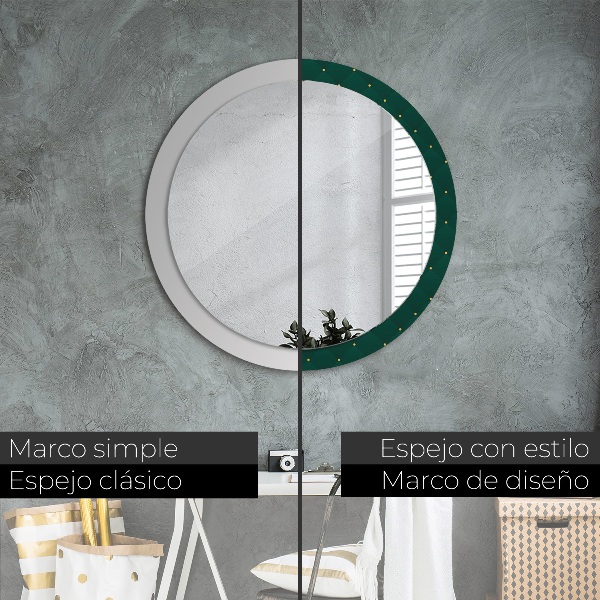 Miroir rond avec décoration Modèle de luxe vert