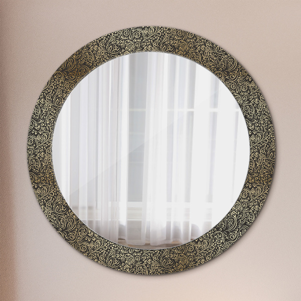 Miroir rond avec décoration Ornements dorés
