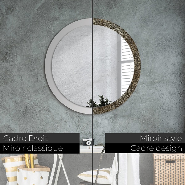 Miroir rond avec décoration Ornements dorés