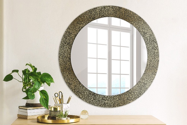 Miroir rond avec décoration Ornements dorés