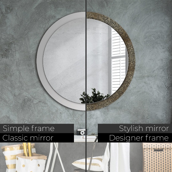 Miroir rond avec décoration Ornements dorés