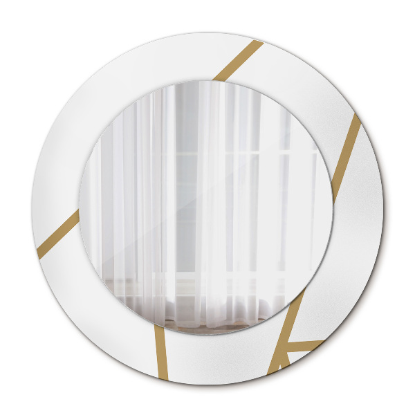 Miroir rond imprimé Composition linéaire