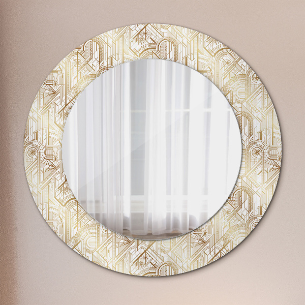 Miroir rond imprimé Composition art déco