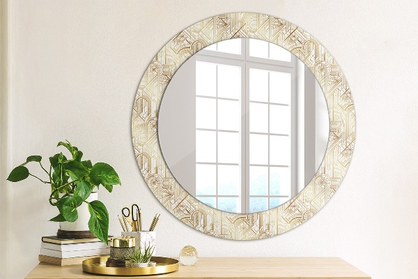 Miroir rond imprimé Composition art déco