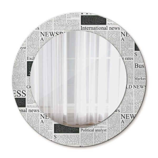 Miroir rond imprimé Modèle des journaux