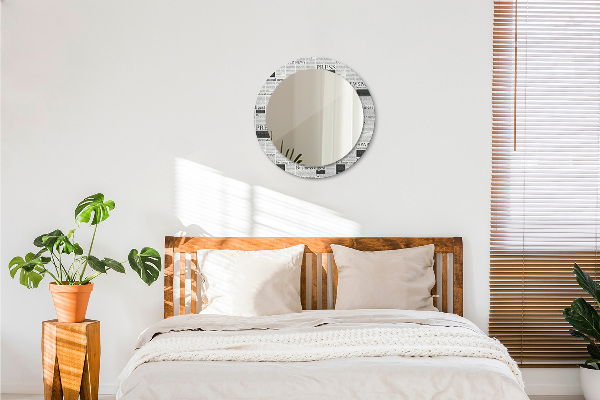 Miroir rond imprimé Modèle des journaux