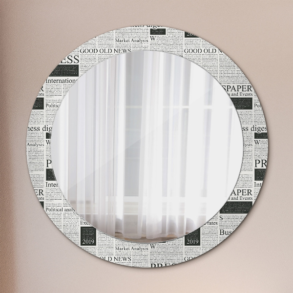 Miroir rond imprimé Modèle des journaux